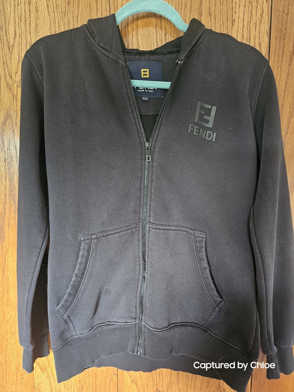 Fendi Black Women's Full-Zip Hoodie with Logo